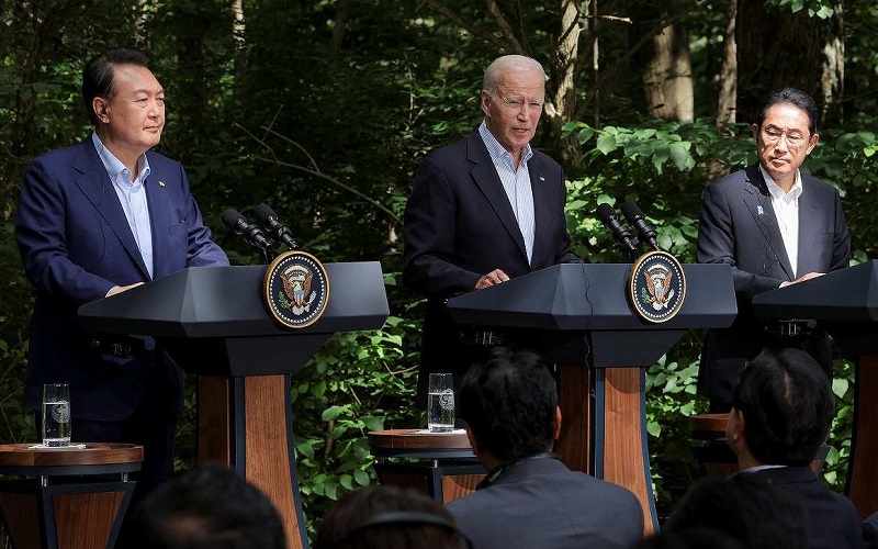 Leaders of US, South Korea and Japan agree to deepen partnership at ...